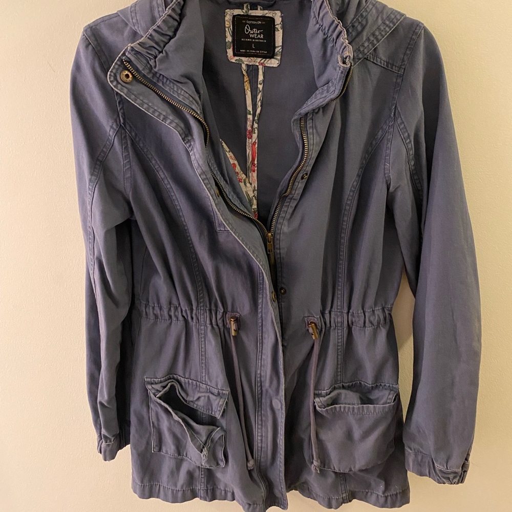 Blue hooded jacket